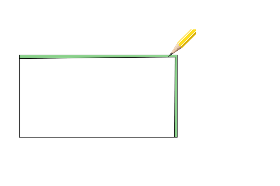 Marking an end panel with a pencil to scribe it to the wall