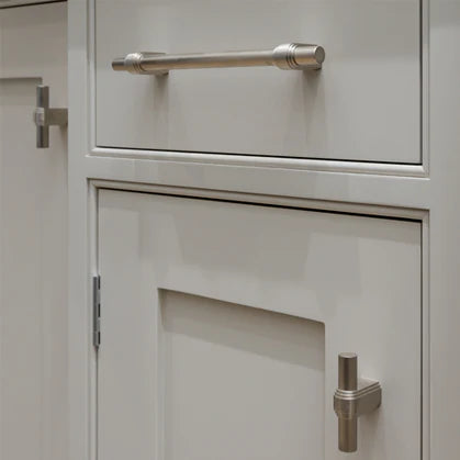 Kitchen cabinet handles fitted to shaker doors