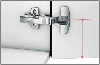 Measuring from the edge of the door to the centre of the hinge cup