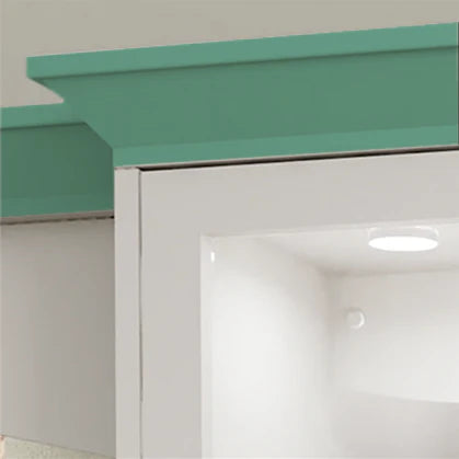 Made to measure kitchen cornice trim on wall cabinet