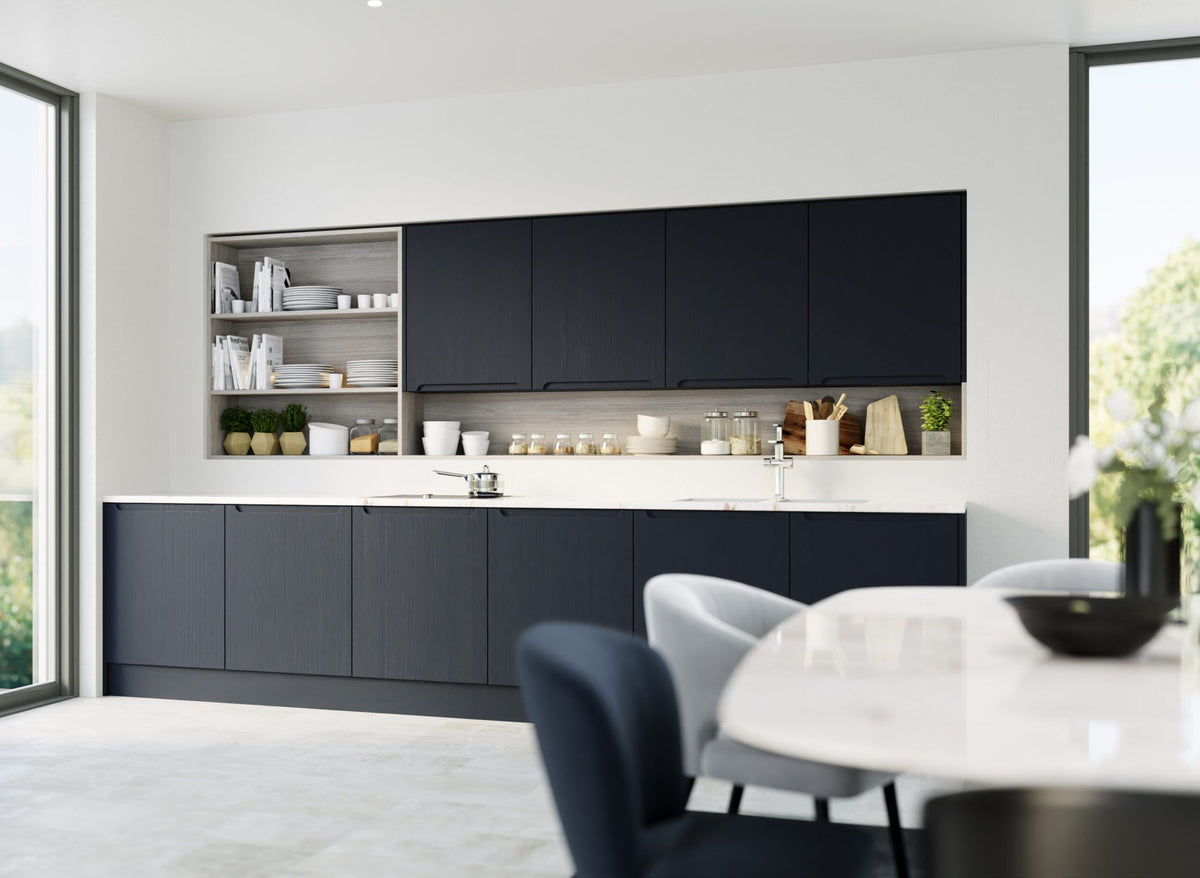 Kitchen with Chelsea Paint Flow Matt Indigo Blue doors
