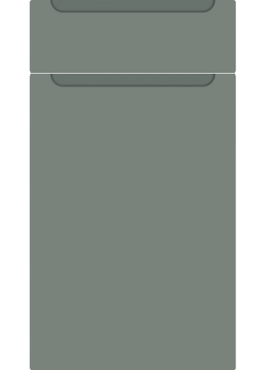 Chelsea Handleless kitchen door and drawer front in Supermatt Sage Green