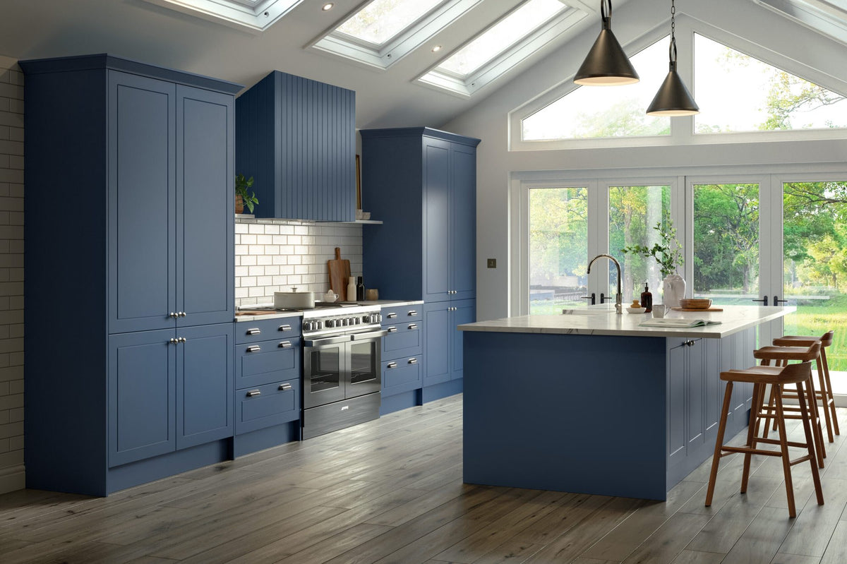 Kitchen with Dalton Supermatt Alby Blue doors