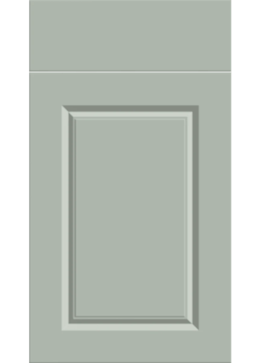 Harlem Panel kitchen door and drawer front in Matt Pistachio
