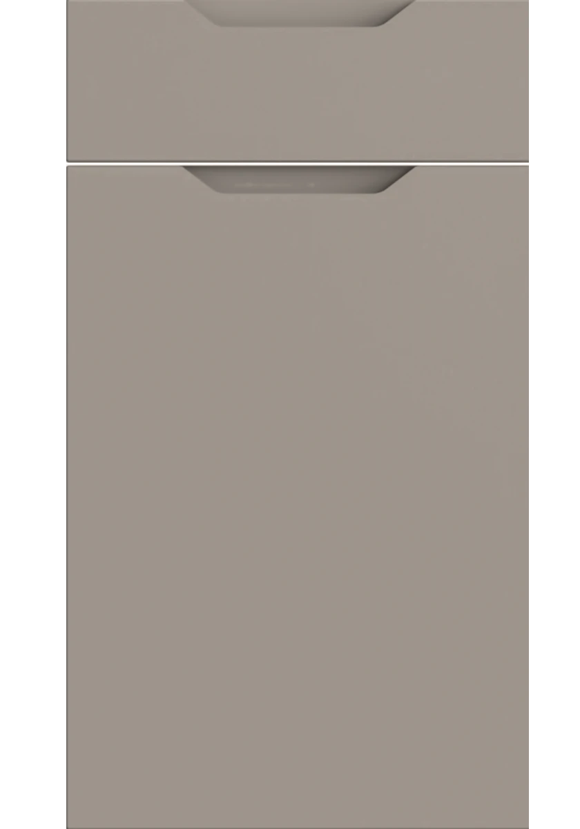 Integra Handleless kitchen door and drawer front in Supermatt Clay Grey