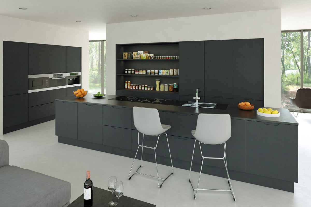 Kitchen with Integra Supermatt Graphite doors