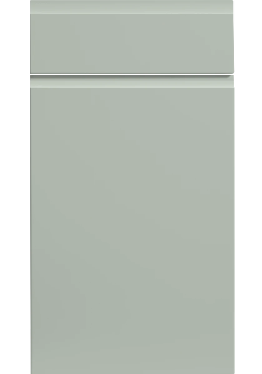 Knebworth Handleless kitchen door and drawer front in Matt Pistachio