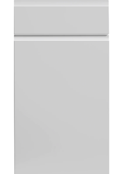 Knebworth handleless kitchen door in Supermatt Dove Grey