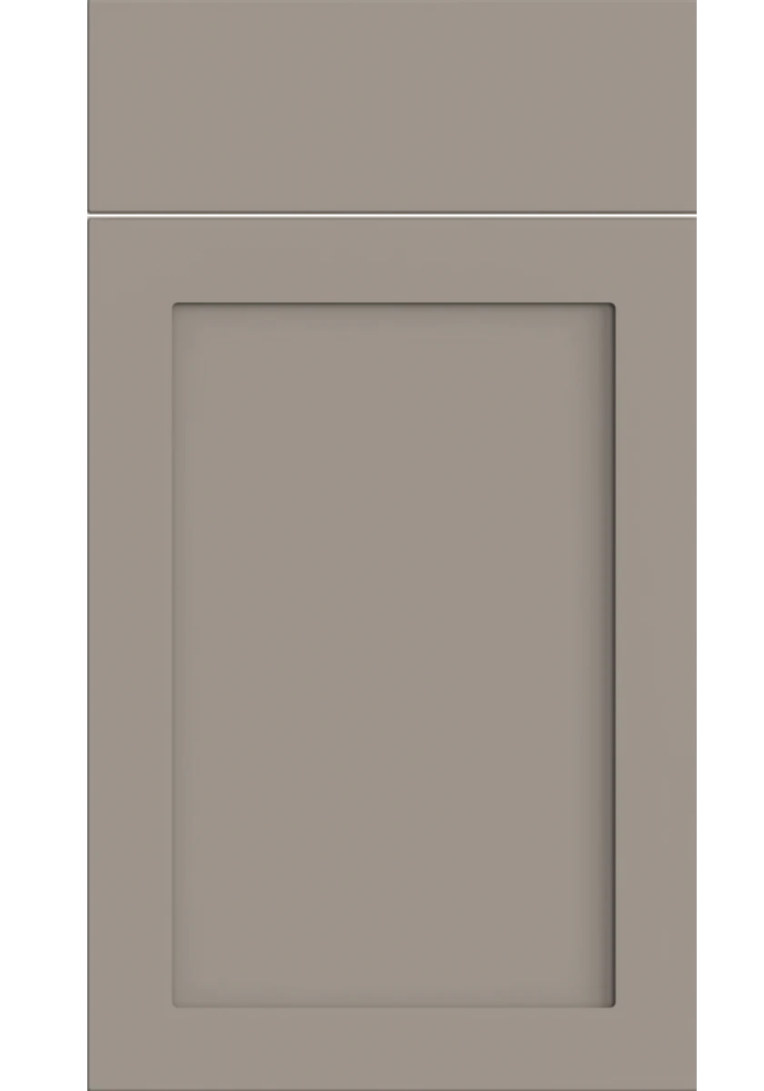 Oakham Shaker kitchen door and drawer front in Supermatt Clay Grey