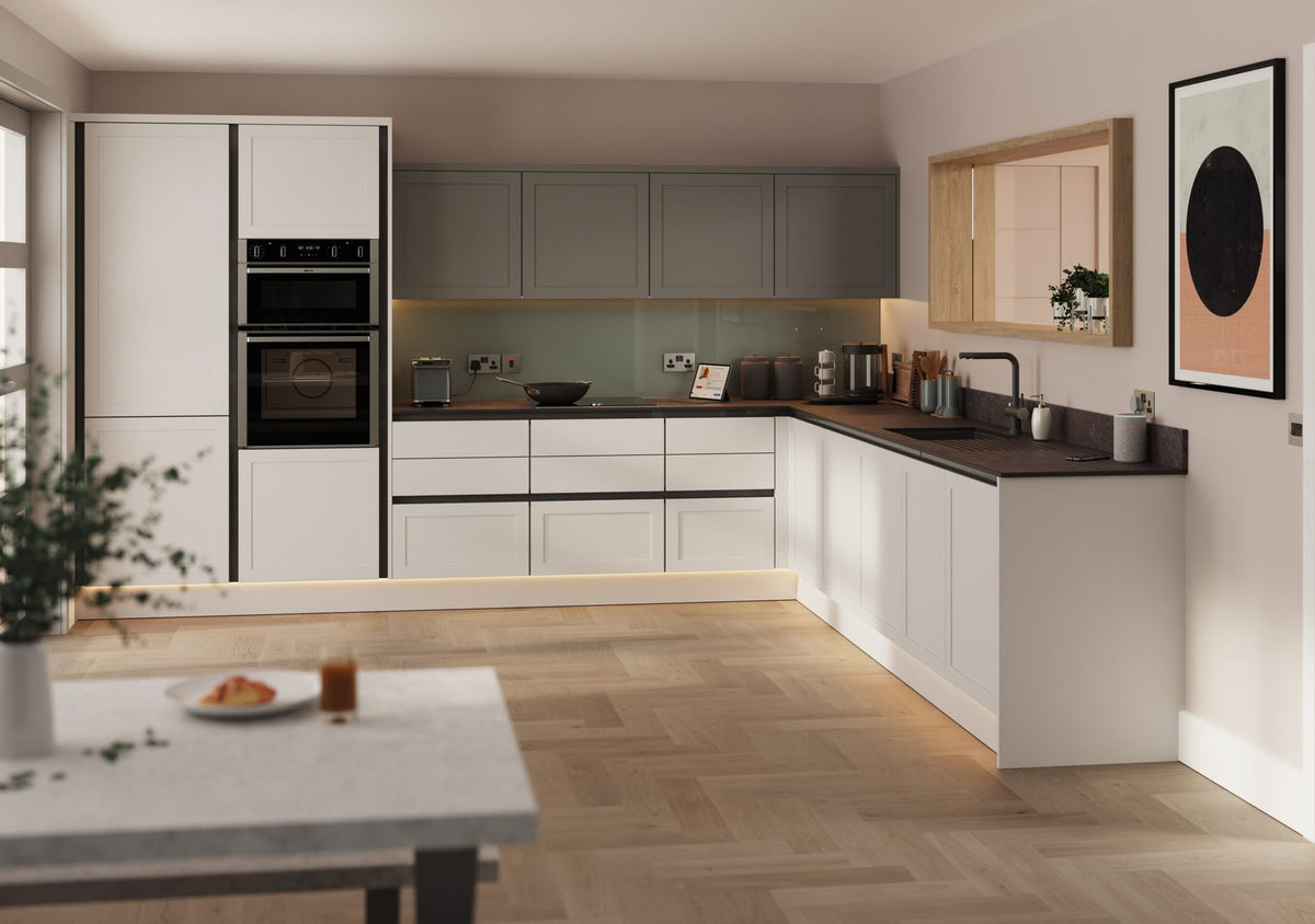 Kitchen with Oakham Supermatt White doors