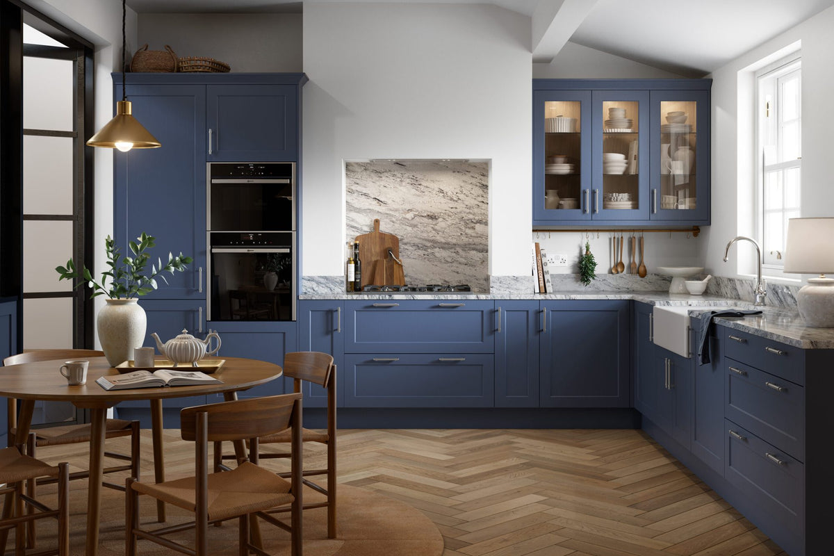 Kitchen with Richmond Paint Flow Matt Colonial Blue doors