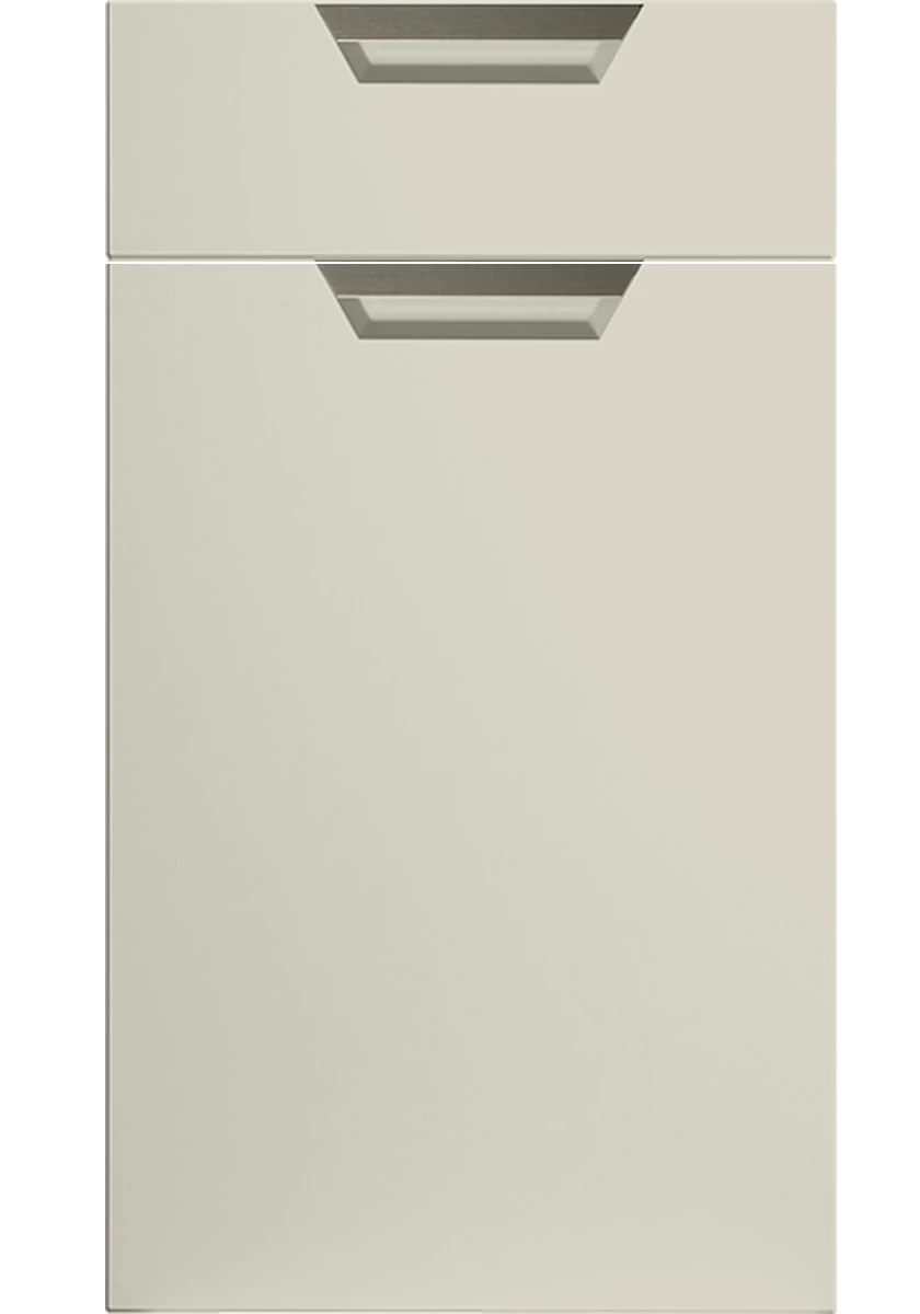 Segreto Handleless kitchen door and drawer front in Matt Mussel