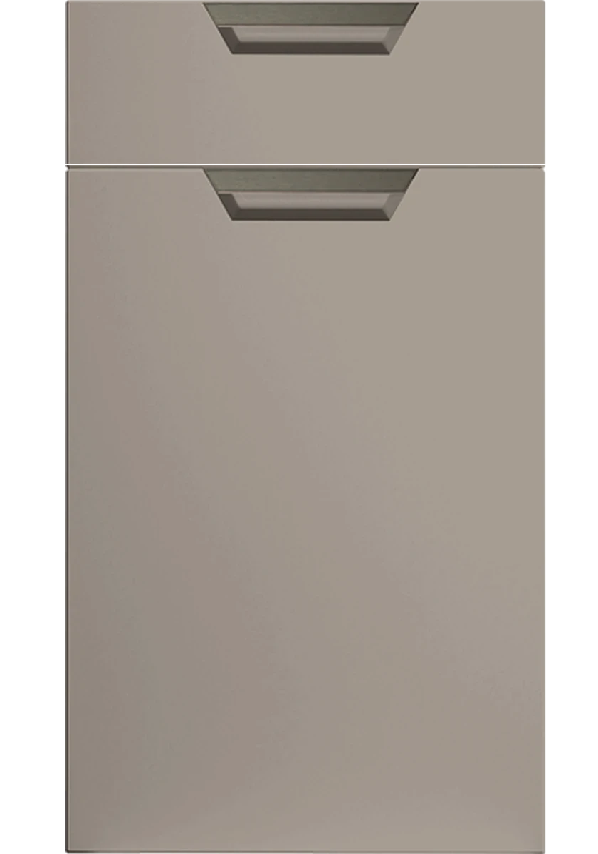 Segreto Handleless kitchen door and drawer front in Supermatt Clay Grey