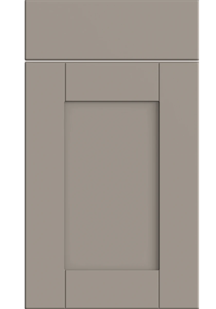 Shaker kitchen door and drawer front in Supermatt Clay Grey