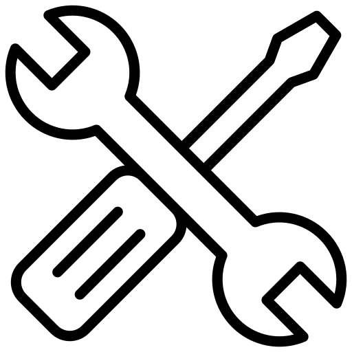 Simple installation - Crossed wrench and screwdriver icon