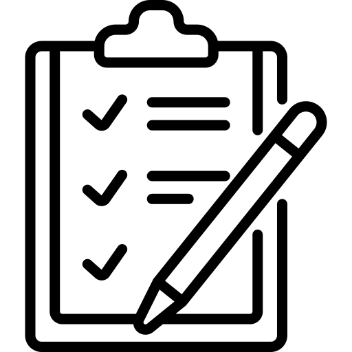 Simple planning - Icon of a clipboard with a pen