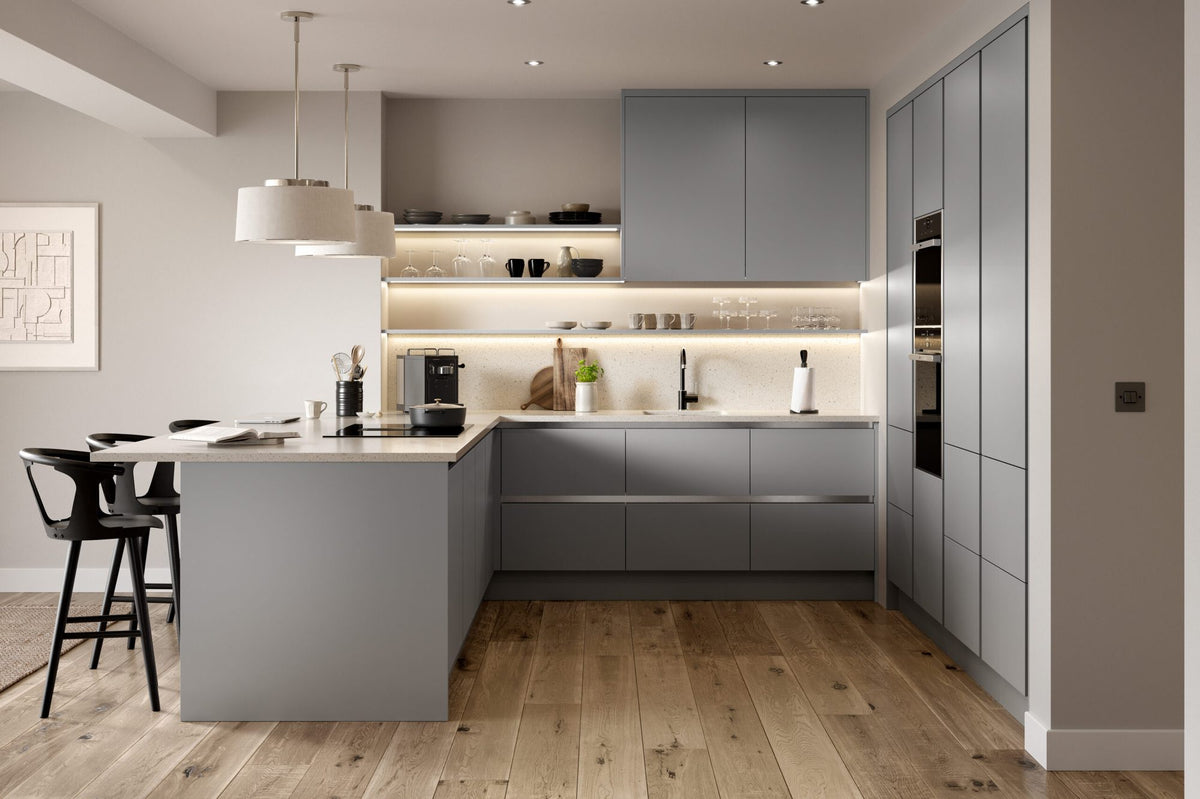 Kitchen with Venice Supermatt Dust Grey doors
